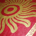 Aztec Sun design from red coloured Ecopod