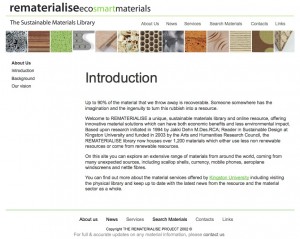 Rematerialise Web Site at University of Kingston